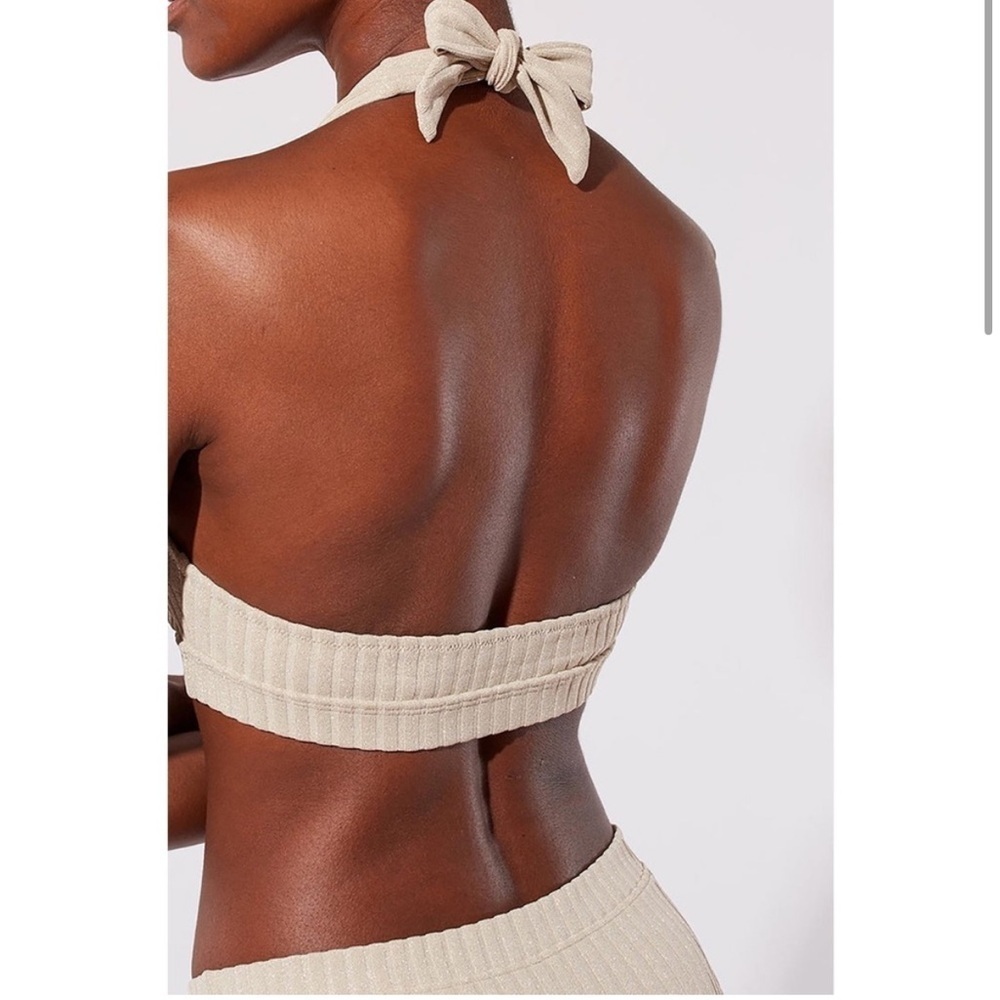 Solid & Striped Reagan Solid Rib Silver Halter Bi… - image 3